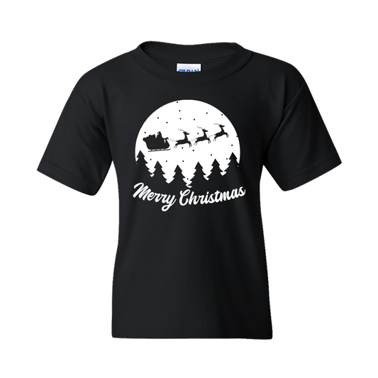 Christmas T-Shirt: Santa Sleigh "Merry Christmas" (12) - FREE SHIPPING