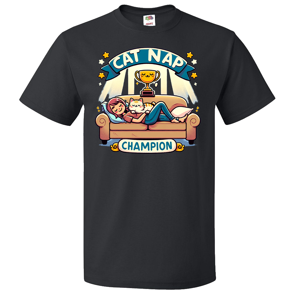 Short Sleeve T-Shirt: "CATNAP CHAMPION" - FREE SHIPPING