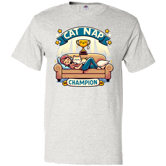 Short Sleeve T-Shirt: "CATNAP CHAMPION" - FREE SHIPPING