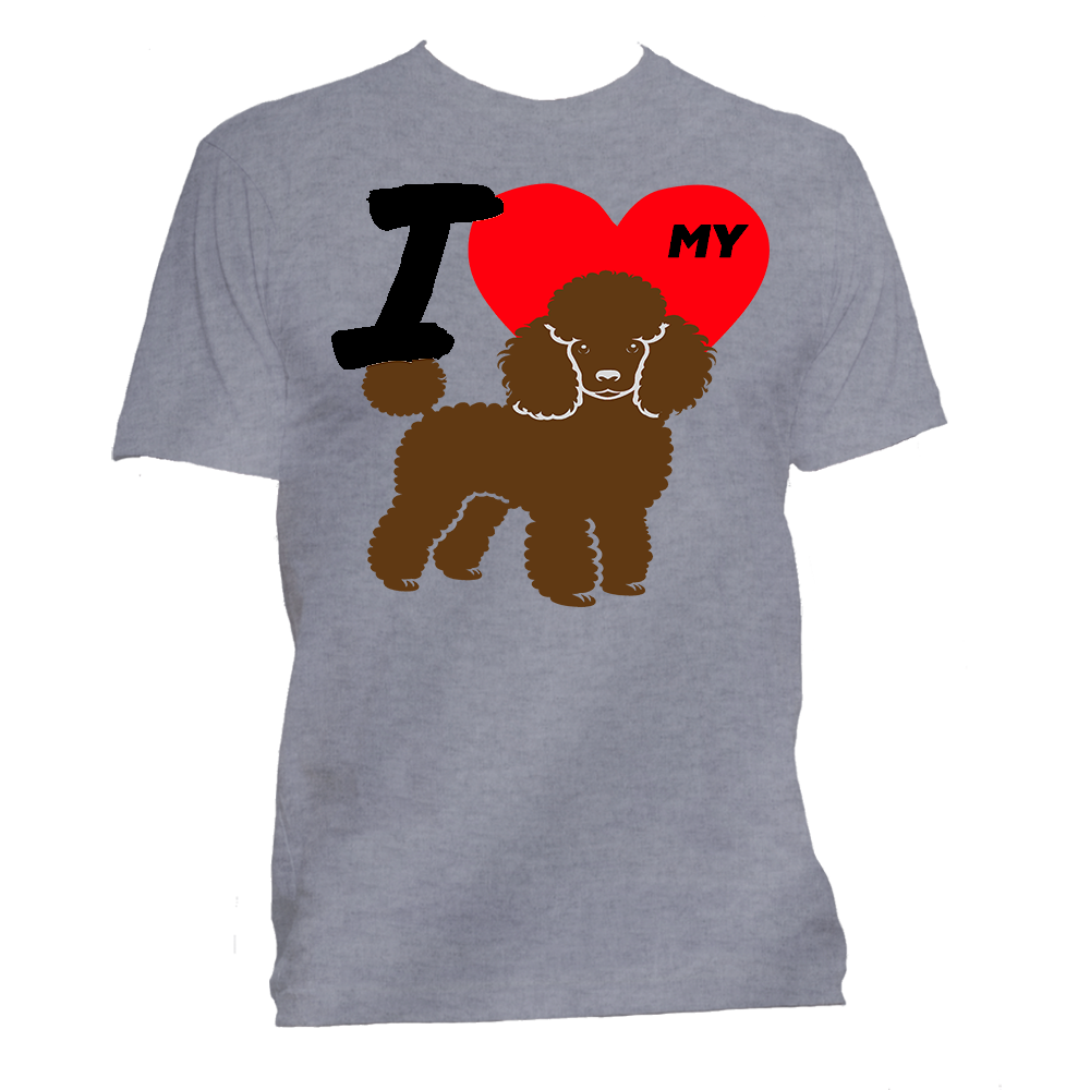 Short Sleeve T-Shirt: "I (HEART) My Dog (POODLE)"- FREE SHIPPING