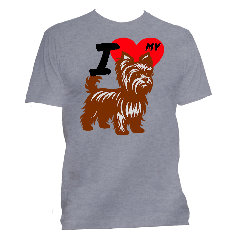 Short Sleeve T-Shirt: "I (HEART) My Dog (YORKSHIRE TERRIER)"- FREE SHIPPING