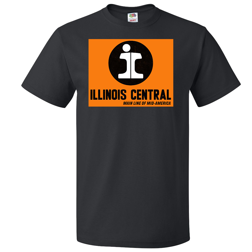 Short Sleeve T-Shirt: ILLINOIS CENTRAL RAILROAD 1978 Logo - FREE SHIPPING