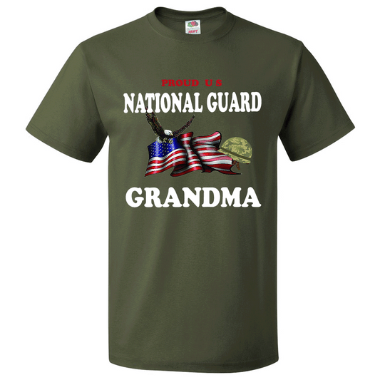 Short Sleeve T-Shirt: "Proud U.S. National Guard Grandma" (GGMA) - FREE SHIPPING