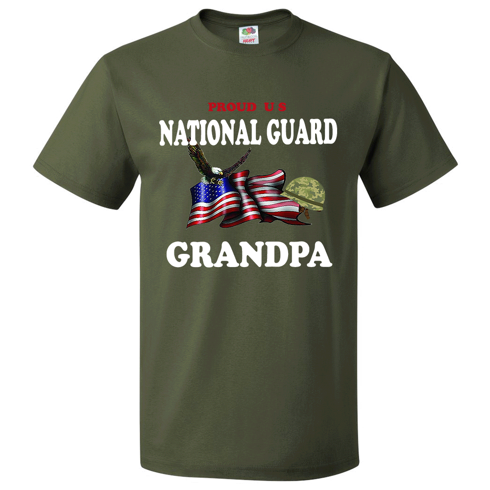 Short Sleeve T-Shirt: "Proud U.S. National Guard Grandpa" (GGPA) - FREE SHIPPING