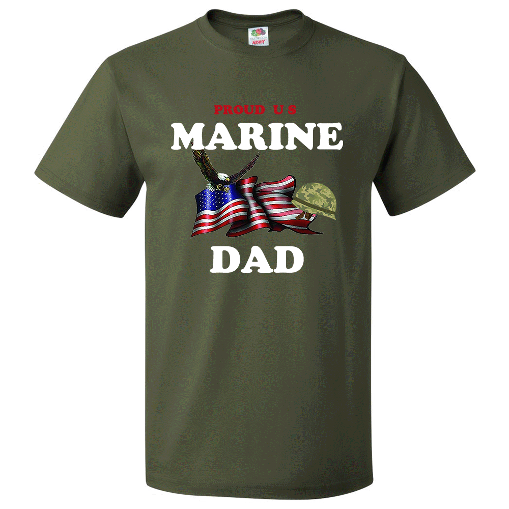 Short Sleeve T-Shirt: "Proud U.S. Marine Dad" (MDAD) - FREE SHIPPING