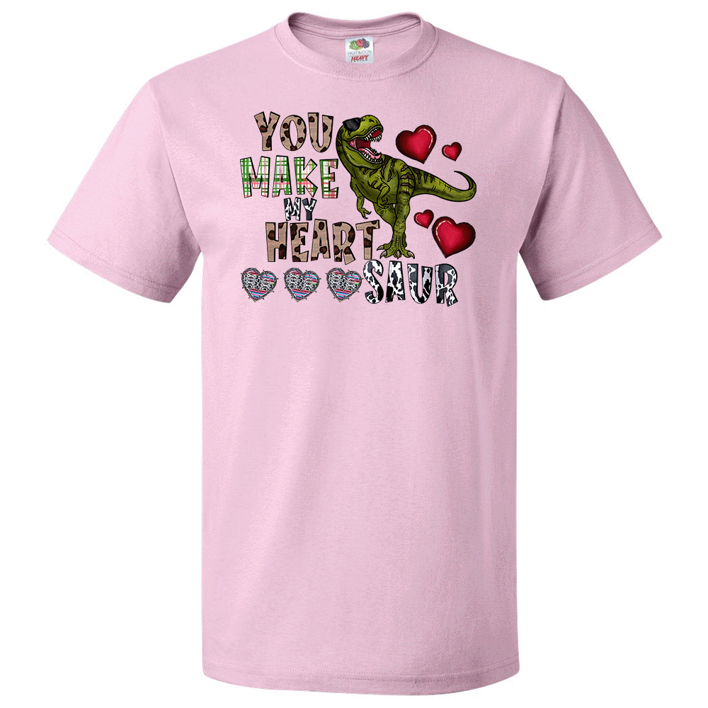 Short Sleeve T-Shirt: Valentines Day - "You Make My Hear Saur" (V01) - FREE SHIPPING