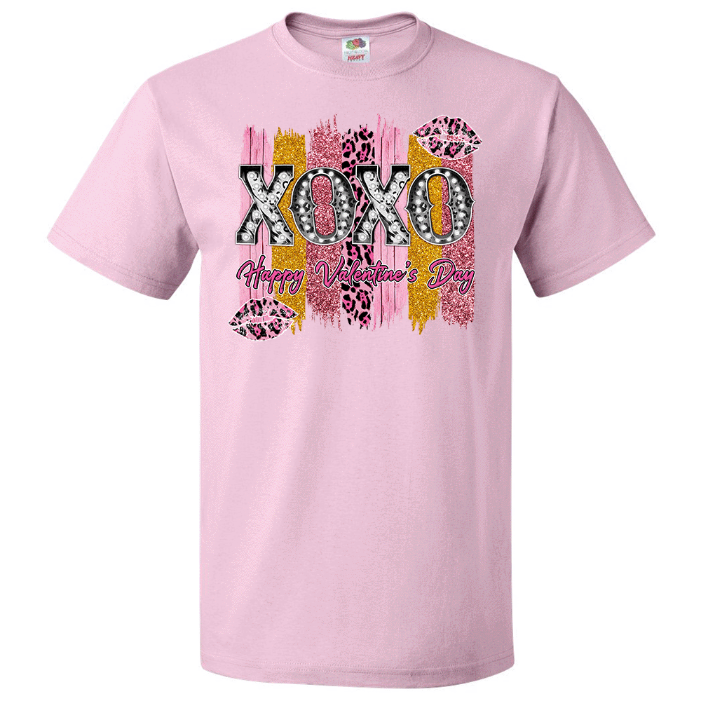 Short Sleeve T-Shirt: Valentines Day - "XOXO Happy Valentine's Day (Glam)" (V10) - FREE SHIPPING