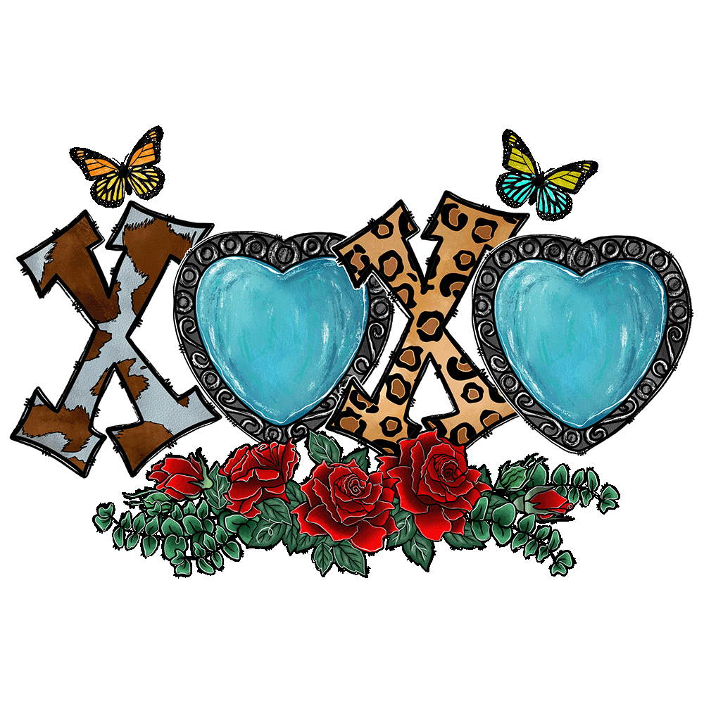 Short Sleeve T-Shirt: Valentines Day - "XOXO (Hearts and Roses)" (V14) - FREE SHIPPING