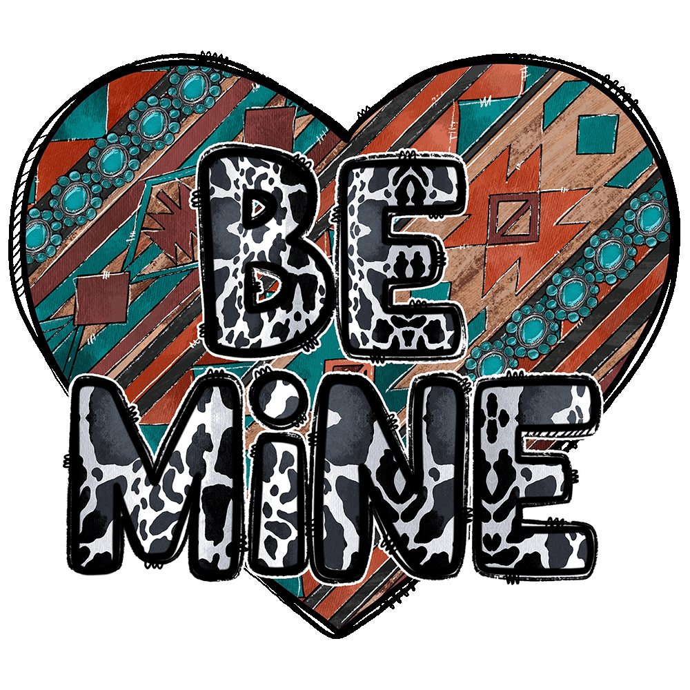 Short Sleeve T-Shirt: Valentines Day - "Be Mine (Southwestern)" (V21) - FREE SHIPPING