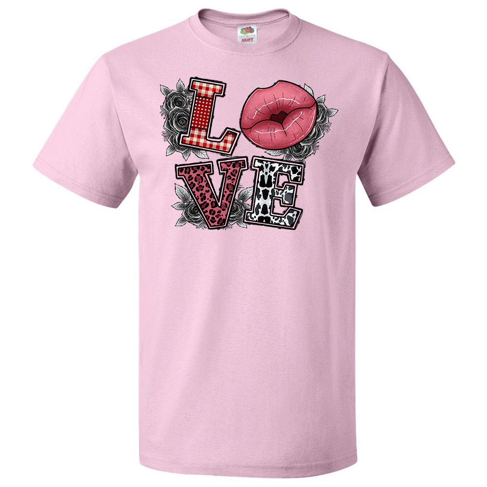 Short Sleeve T-Shirt: Valentines Day - "Love Art (Lips)" (V25) - FREE SHIPPING
