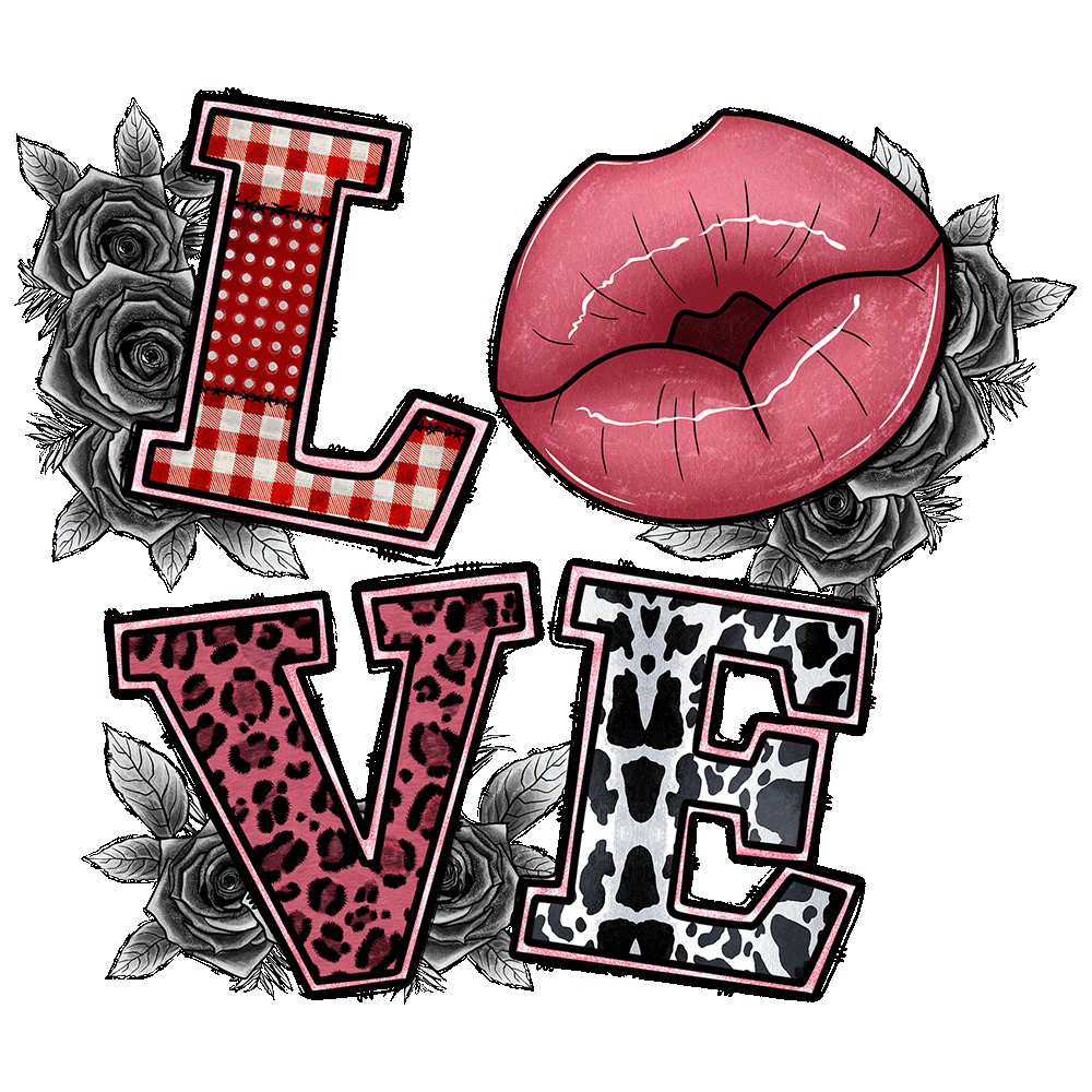 Short Sleeve T-Shirt: Valentines Day - "Love Art (Lips)" (V25) - FREE SHIPPING