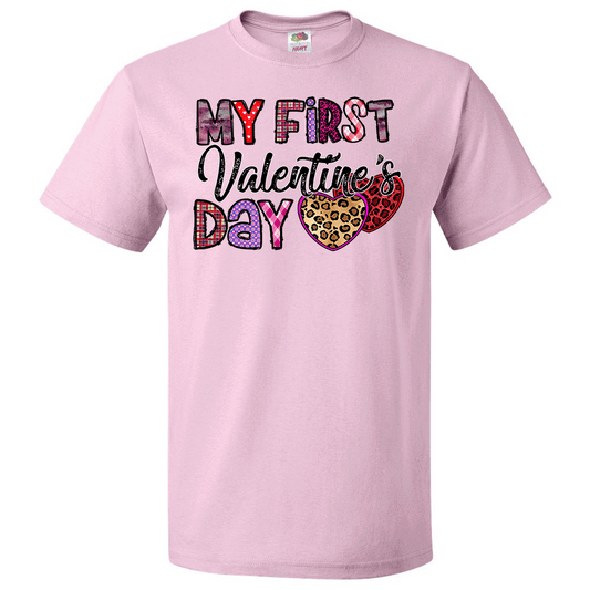 Short Sleeve T-Shirt: Valentines Day - "My First Valentine's Day" (V29) - FREE SHIPPING