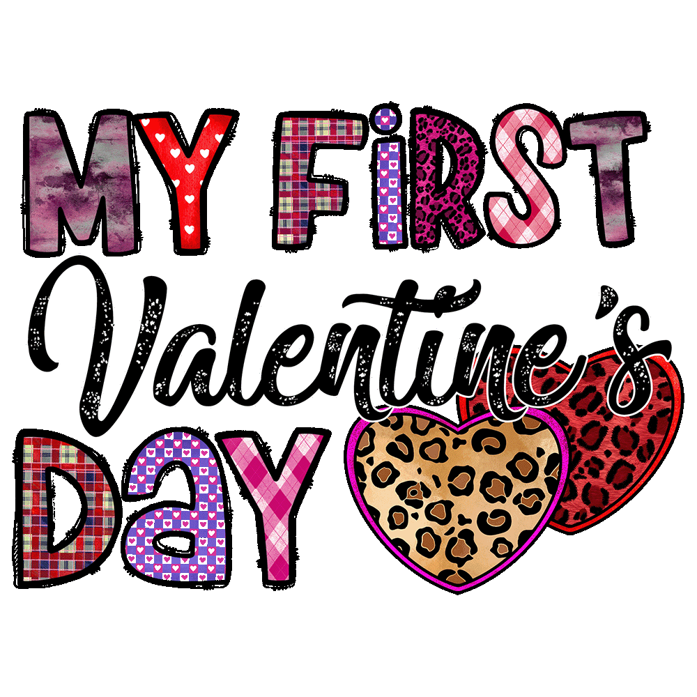 Short Sleeve T-Shirt: Valentines Day - "My First Valentine's Day" (V29) - FREE SHIPPING
