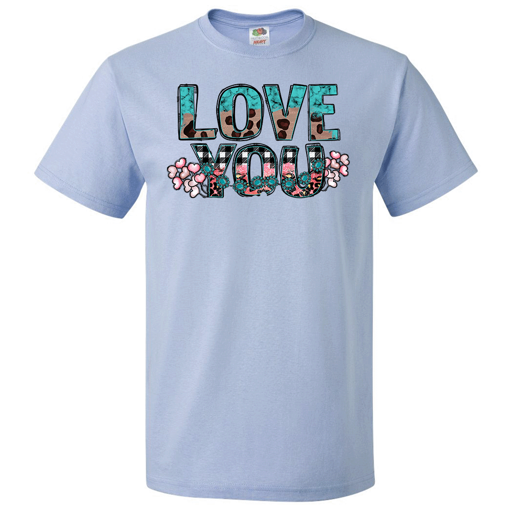 Short Sleeve T-Shirt: Valentines Day - "Love You" (V34) - FREE SHIPPING