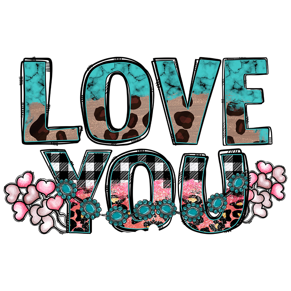 Short Sleeve T-Shirt: Valentines Day - "Love You" (V34) - FREE SHIPPING