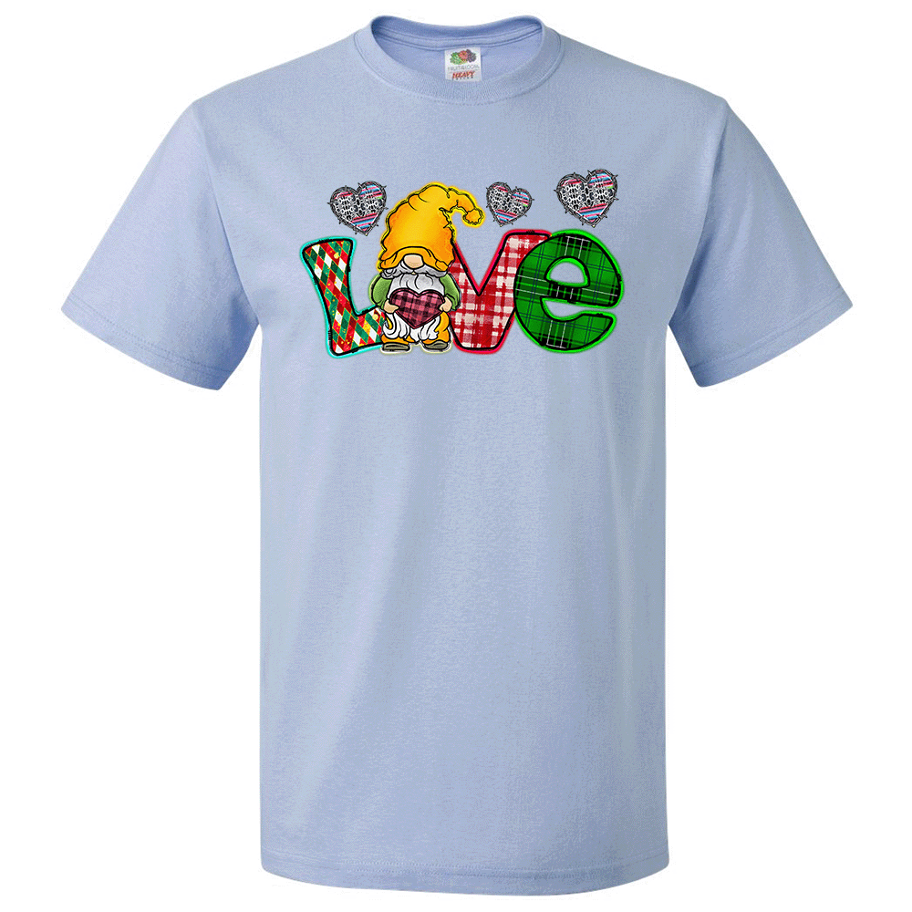 Short Sleeve T-Shirt: Valentines Day - "Love (Gnome)" (V40) - FREE SHIPPING