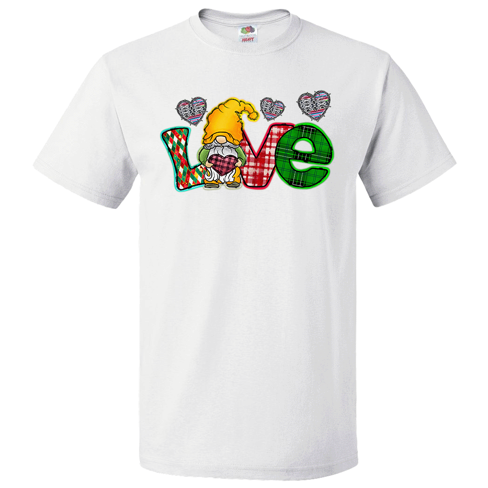 Short Sleeve T-Shirt: Valentines Day - "Love (Gnome)" (V40) - FREE SHIPPING