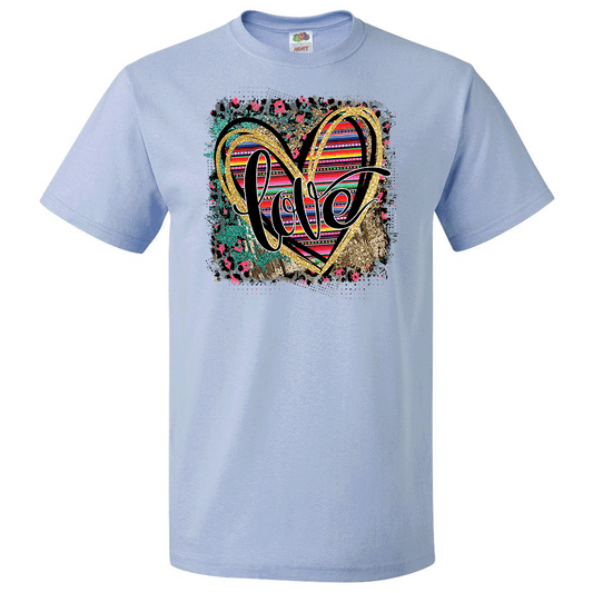 Short Sleeve T-Shirt: Valentines Day - "Love Heart (Pop Art)" (V41) - FREE SHIPPING