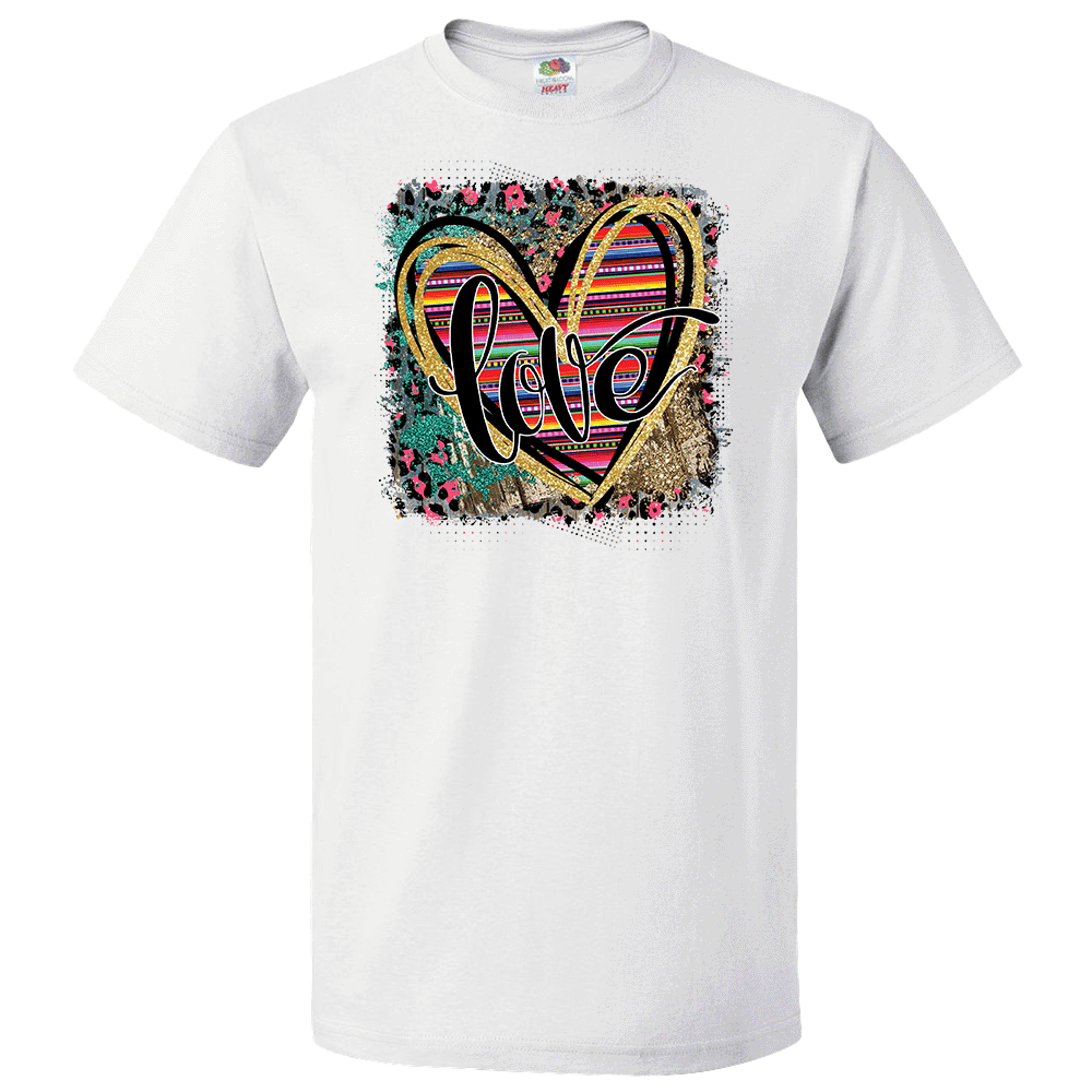 Short Sleeve T-Shirt: Valentines Day - "Love Heart (Pop Art)" (V41) - FREE SHIPPING