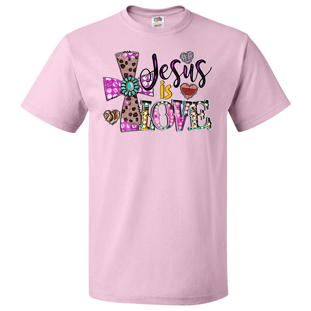 Short Sleeve T-Shirt: Valentines Day - "Jesus Is Love" (V58) - FREE SHIPPING