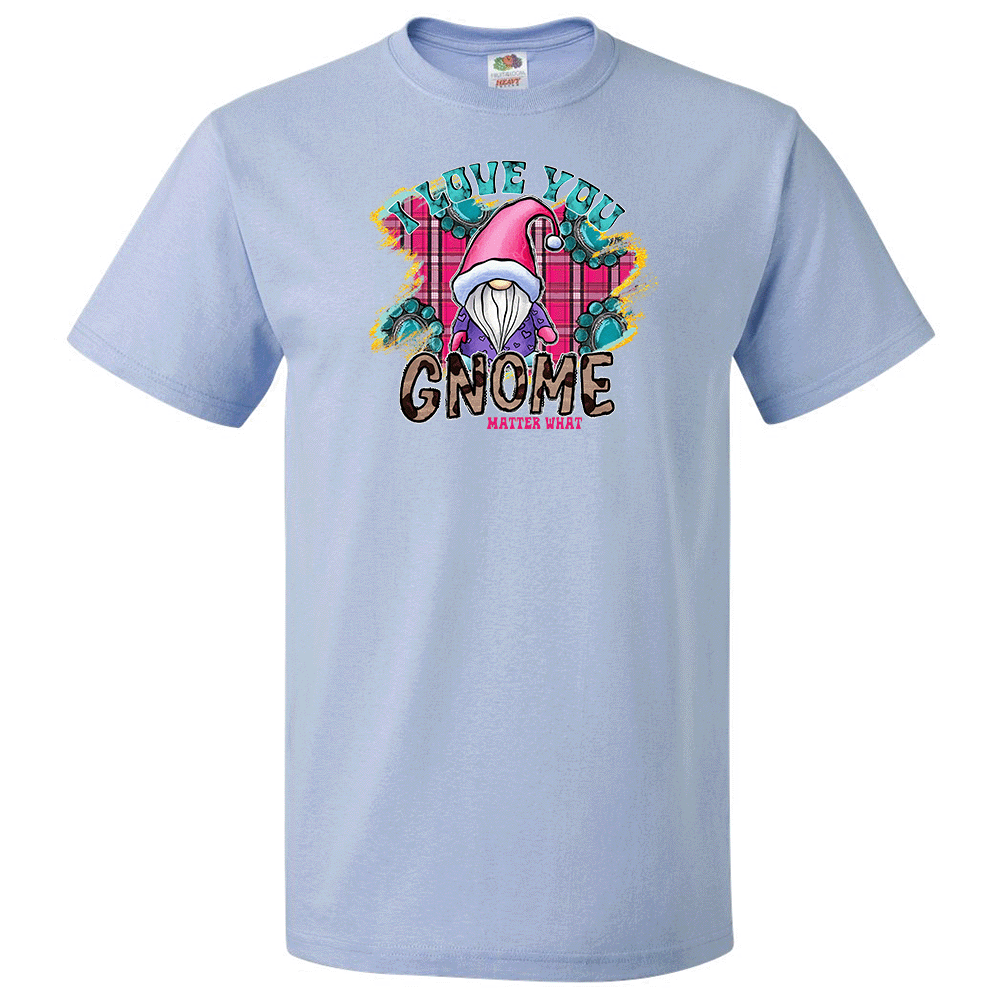 Short Sleeve T-Shirt: Valentines Day - "I Love Gnome Matter What" (V60) - FREE SHIPPING