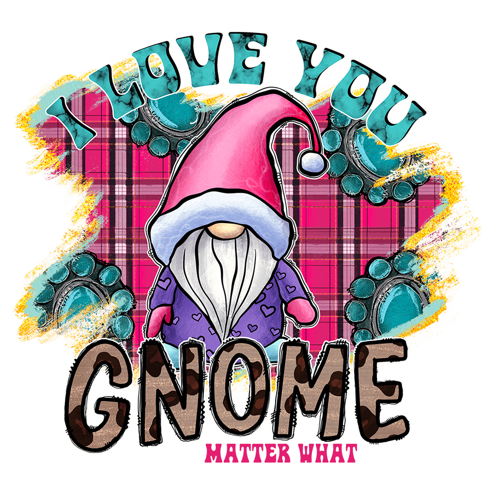Short Sleeve T-Shirt: Valentines Day - "I Love Gnome Matter What" (V60) - FREE SHIPPING