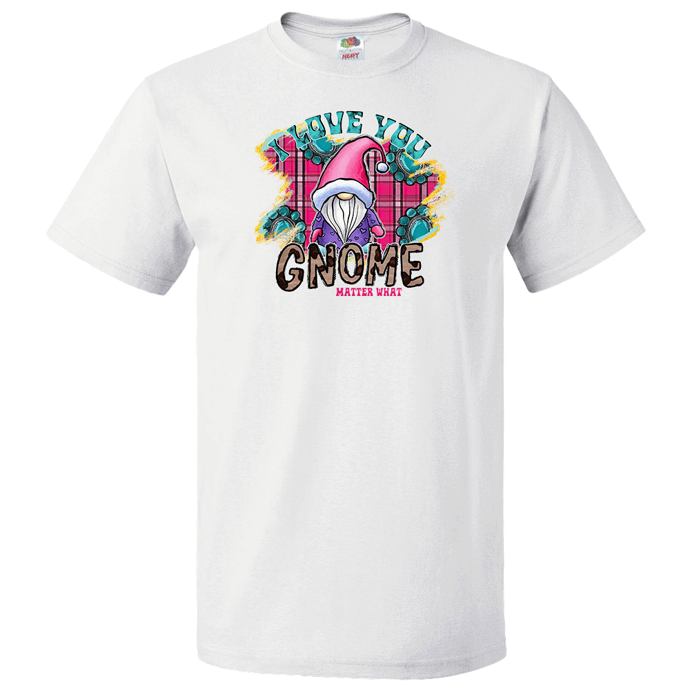 Short Sleeve T-Shirt: Valentines Day - "I Love Gnome Matter What" (V60) - FREE SHIPPING