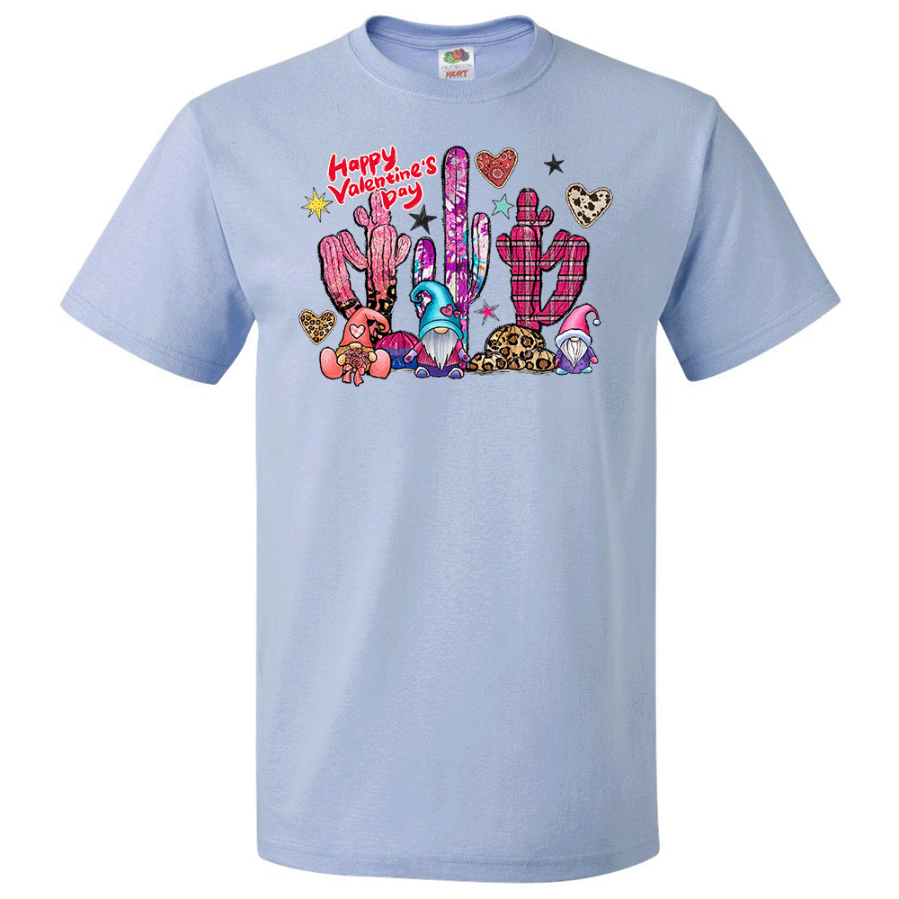 Short Sleeve T-Shirt: Valentines Day - "Happy Valentine's Day (Desert Gnome)" (V69) - FREE SHIPPING
