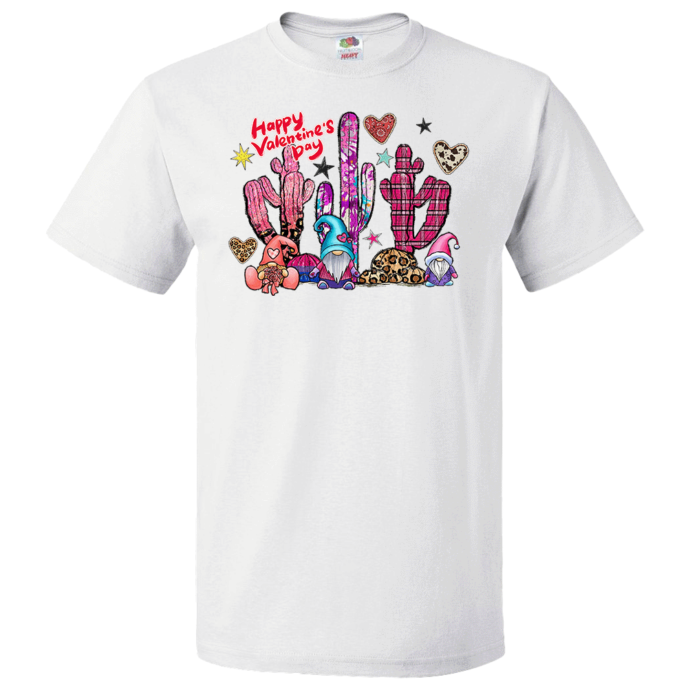 Short Sleeve T-Shirt: Valentines Day - "Happy Valentine's Day (Desert Gnome)" (V69) - FREE SHIPPING