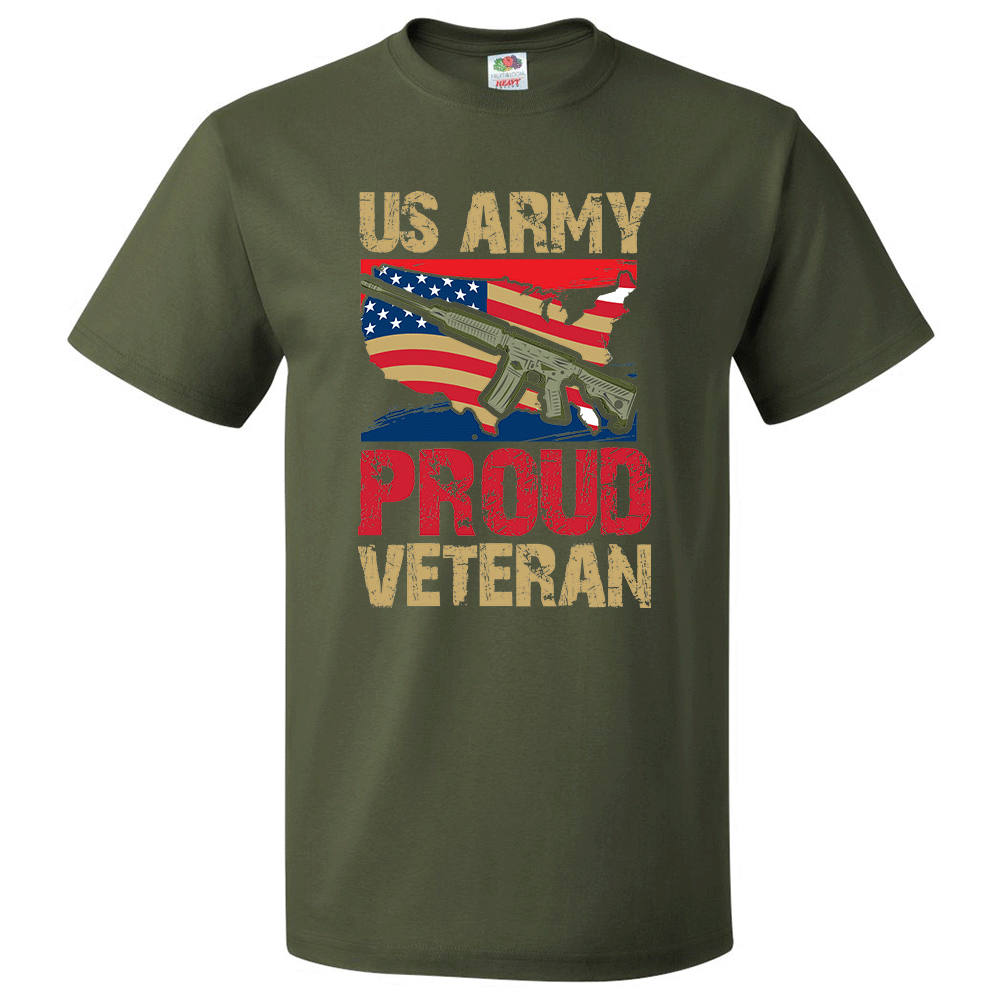 Short Sleeve T-Shirt: "U.S. Army, Proud Veteran" (P15) - FREE SHIPPING