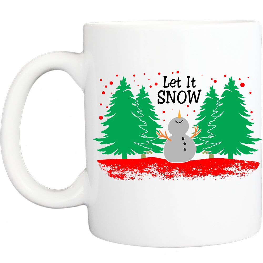 Personalized Christmas Coffee Mug: "Let It Snow" (15) - FREE SHIPPING - 2 SIDED
