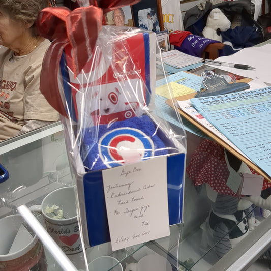 Gift Box: Embroidered Cubs Hand Towel with Target Gift Card