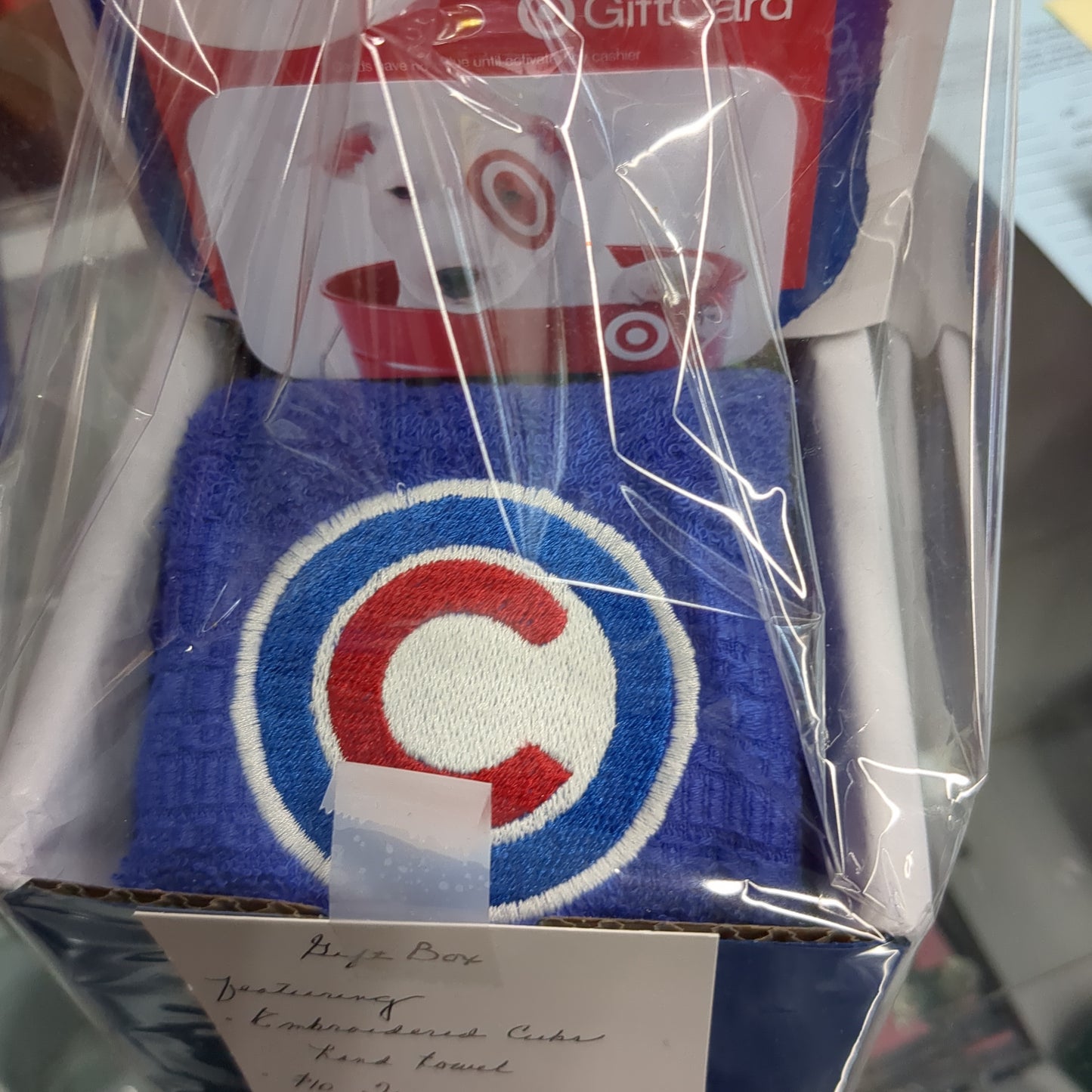 Gift Box: Embroidered Cubs Hand Towel with Target Gift Card