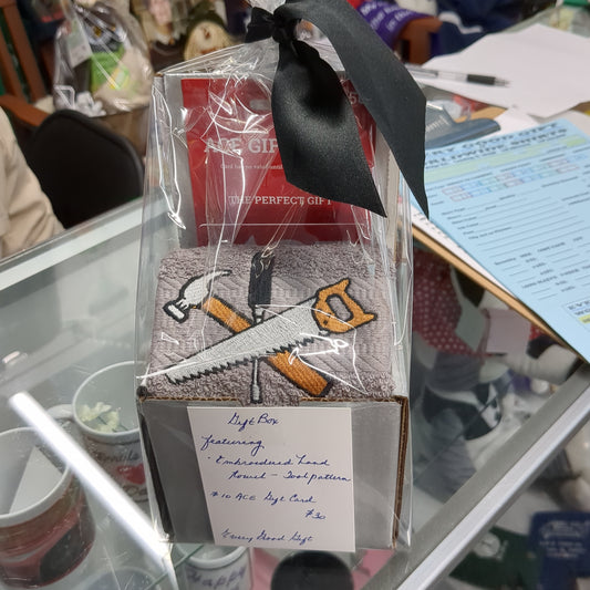 Gift Box: Embroidered Tools Hand Towel with ACE Hardware Gift Card