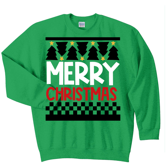 UGLY CREW SWEATSHIRT : "Merry Christmas" - SWEATER FREE SHIPPING
