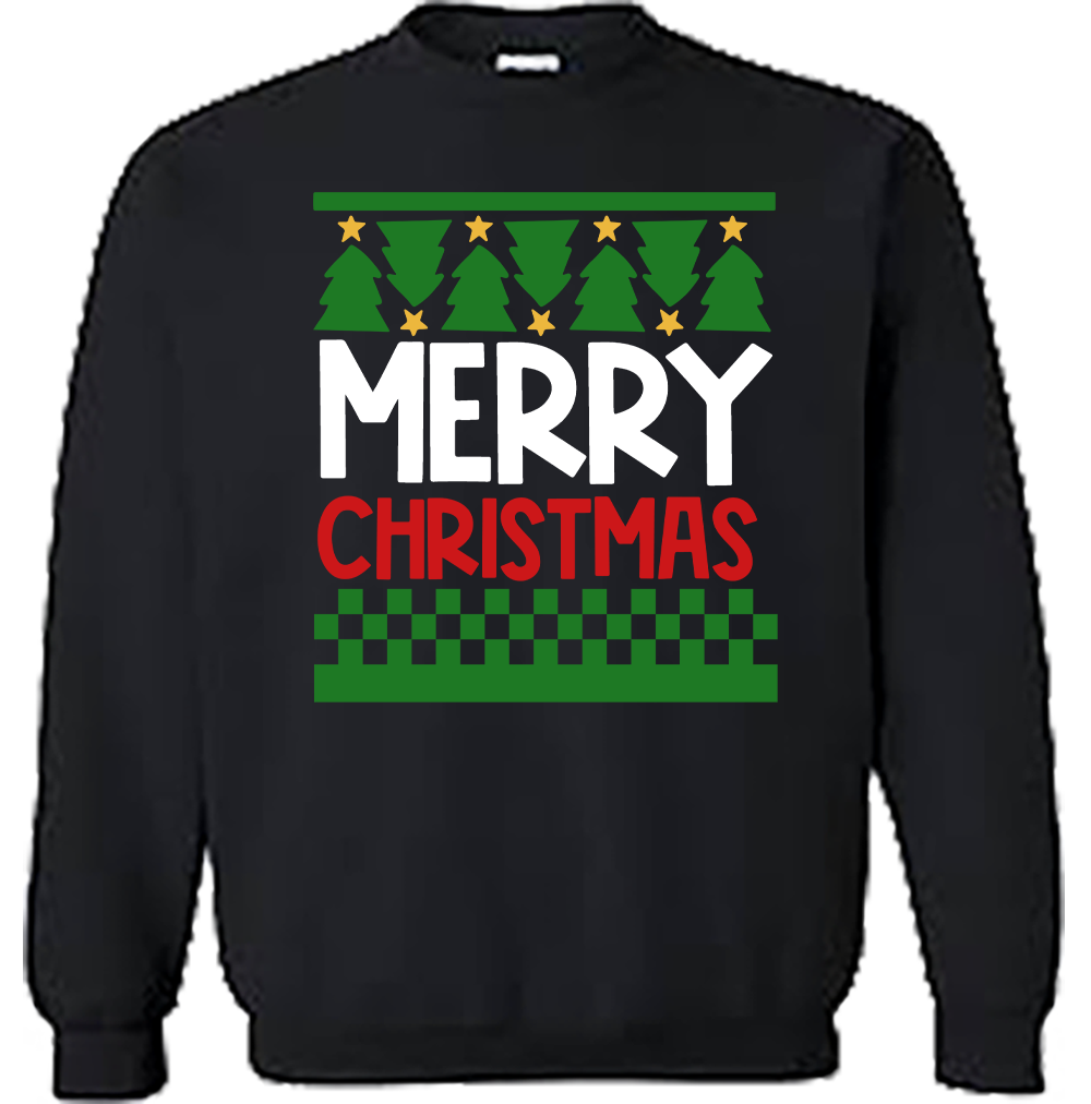 UGLY CREW SWEATSHIRT : "Merry Christmas" - SWEATER FREE SHIPPING
