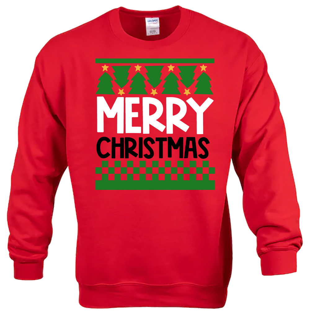 UGLY CREW SWEATSHIRT : "Merry Christmas" - SWEATER FREE SHIPPING