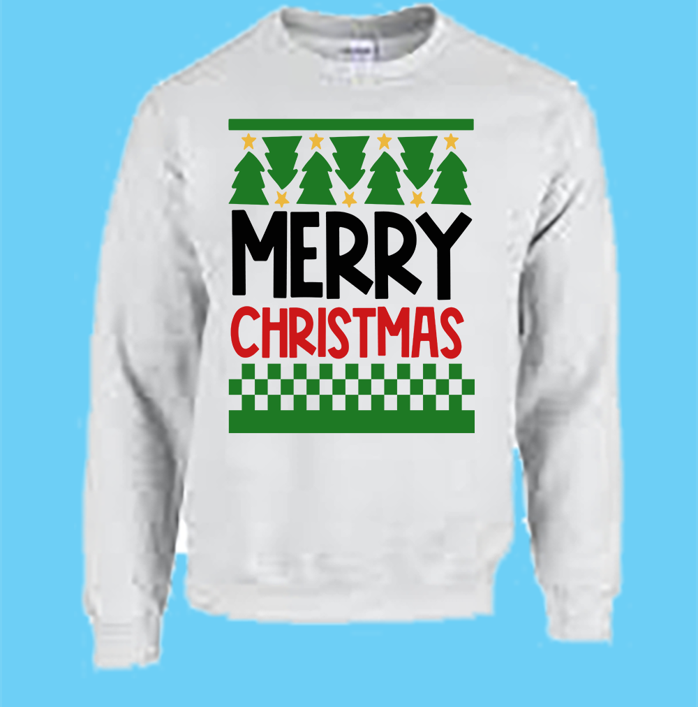 UGLY CREW SWEATSHIRT : "Merry Christmas" - SWEATER FREE SHIPPING