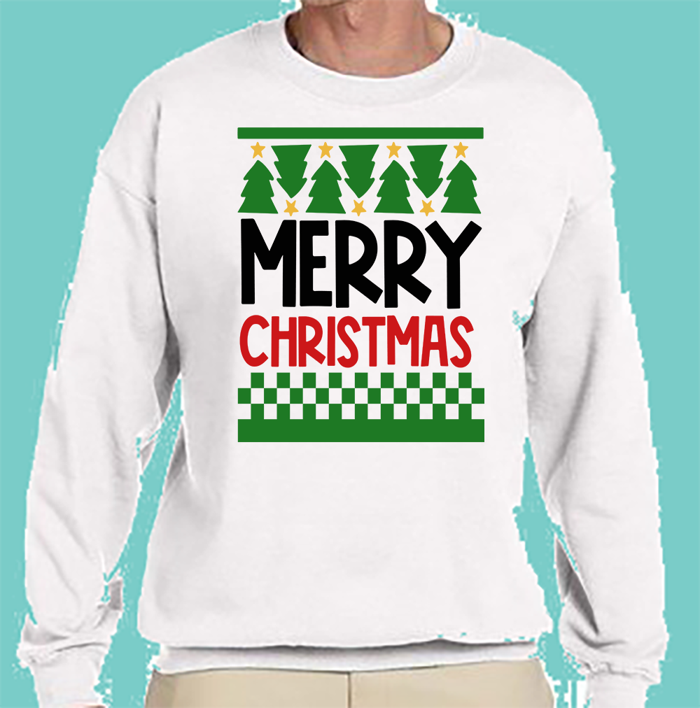 UGLY CREW SWEATSHIRT : "Merry Christmas" - SWEATER FREE SHIPPING