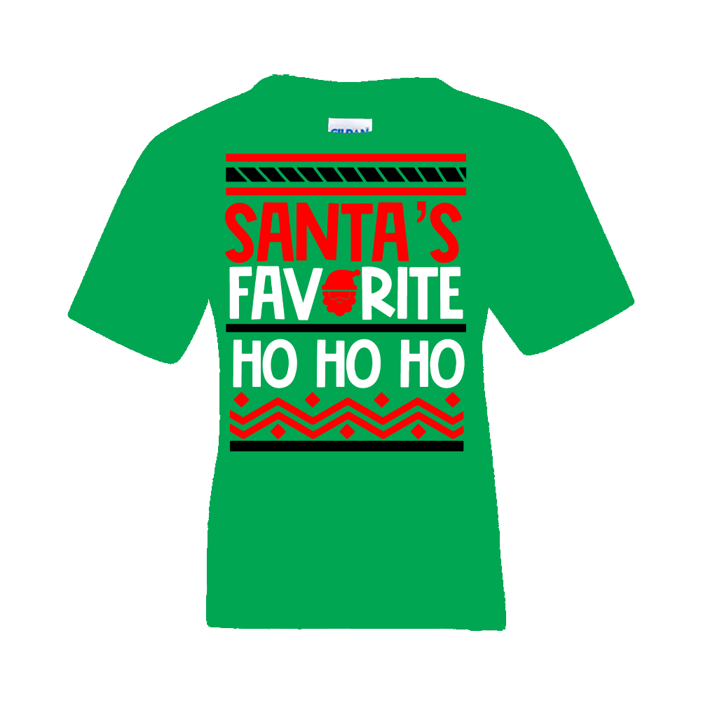 Christmas T-Shirt: Ugly "Santa's Favorite Ho Ho Ho" - FREE SHIPPING
