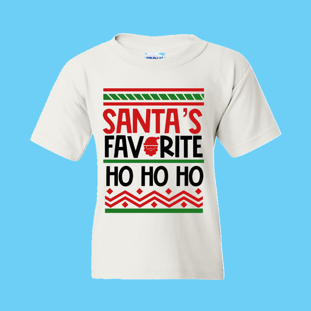 Christmas T-Shirt: Ugly "Santa's Favorite Ho Ho Ho" - FREE SHIPPING