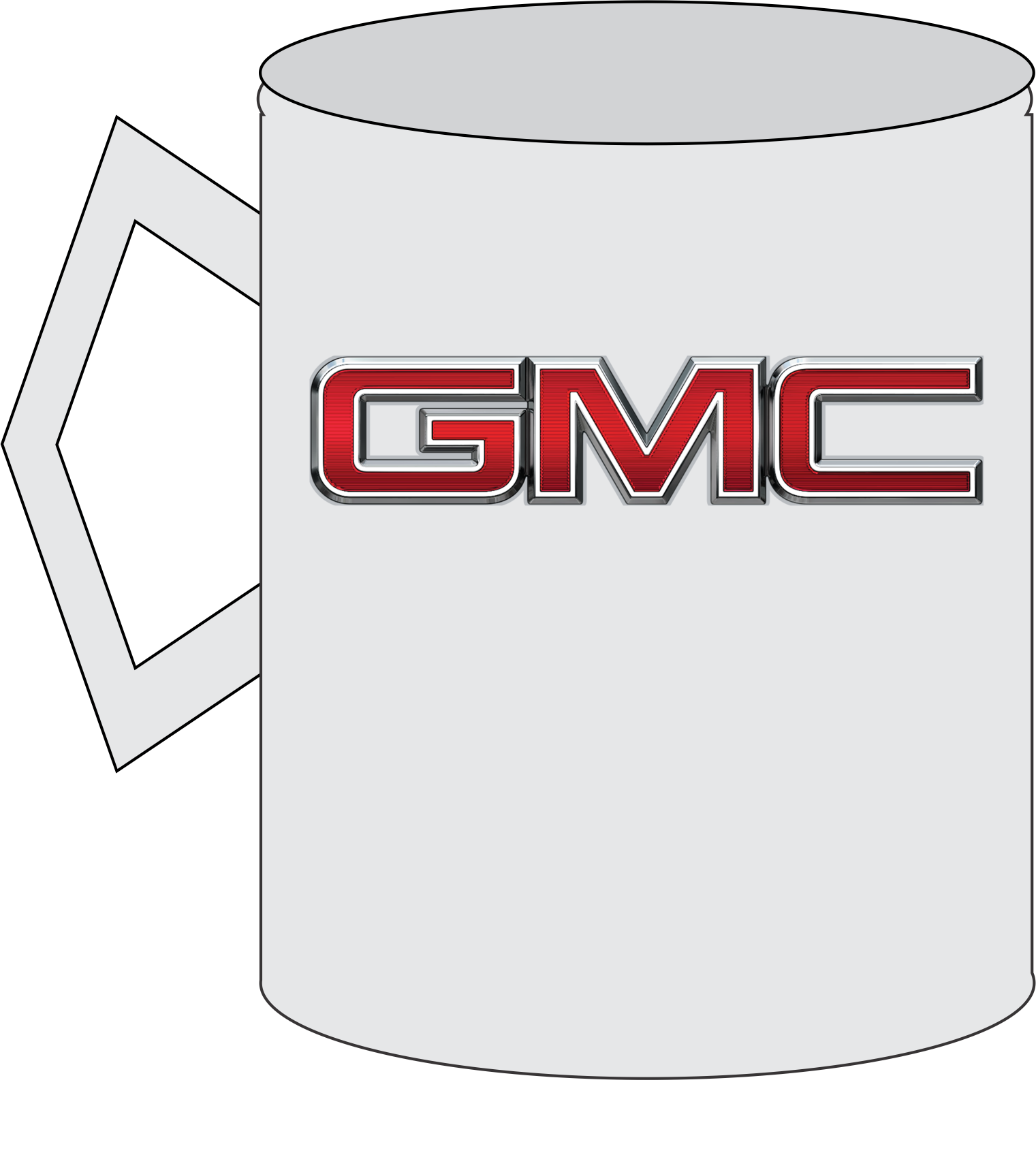 Coffee Mug: GMC Truck Logo - White - FREE SHIPPING