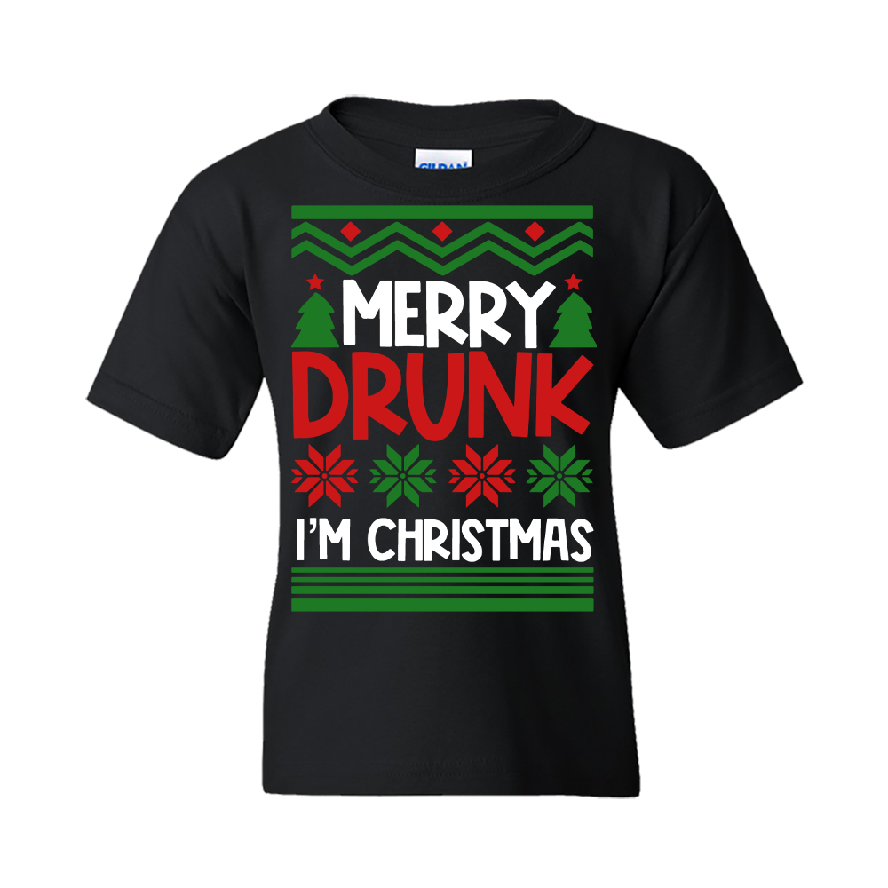 Christmas T-Shirt: Ugly "Merry Drunk, I'm Christmas" - FREE SHIPPING