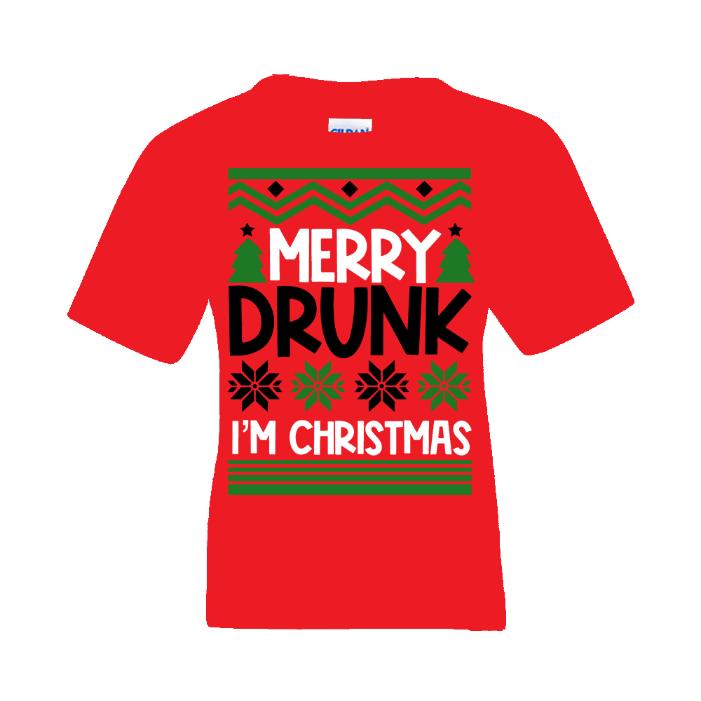 Christmas T-Shirt: Ugly "Merry Drunk, I'm Christmas" - FREE SHIPPING