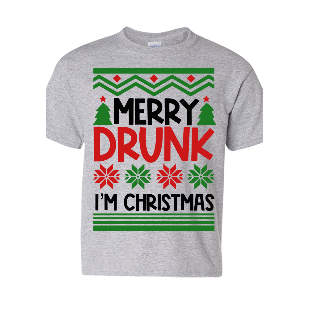 Christmas T-Shirt: Ugly "Merry Drunk, I'm Christmas" - FREE SHIPPING