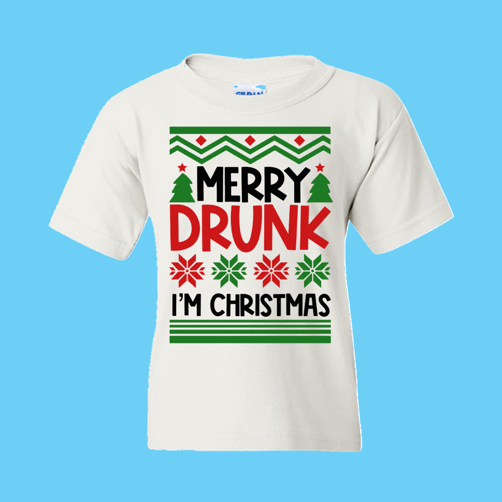 Christmas T-Shirt: Ugly "Merry Drunk, I'm Christmas" - FREE SHIPPING