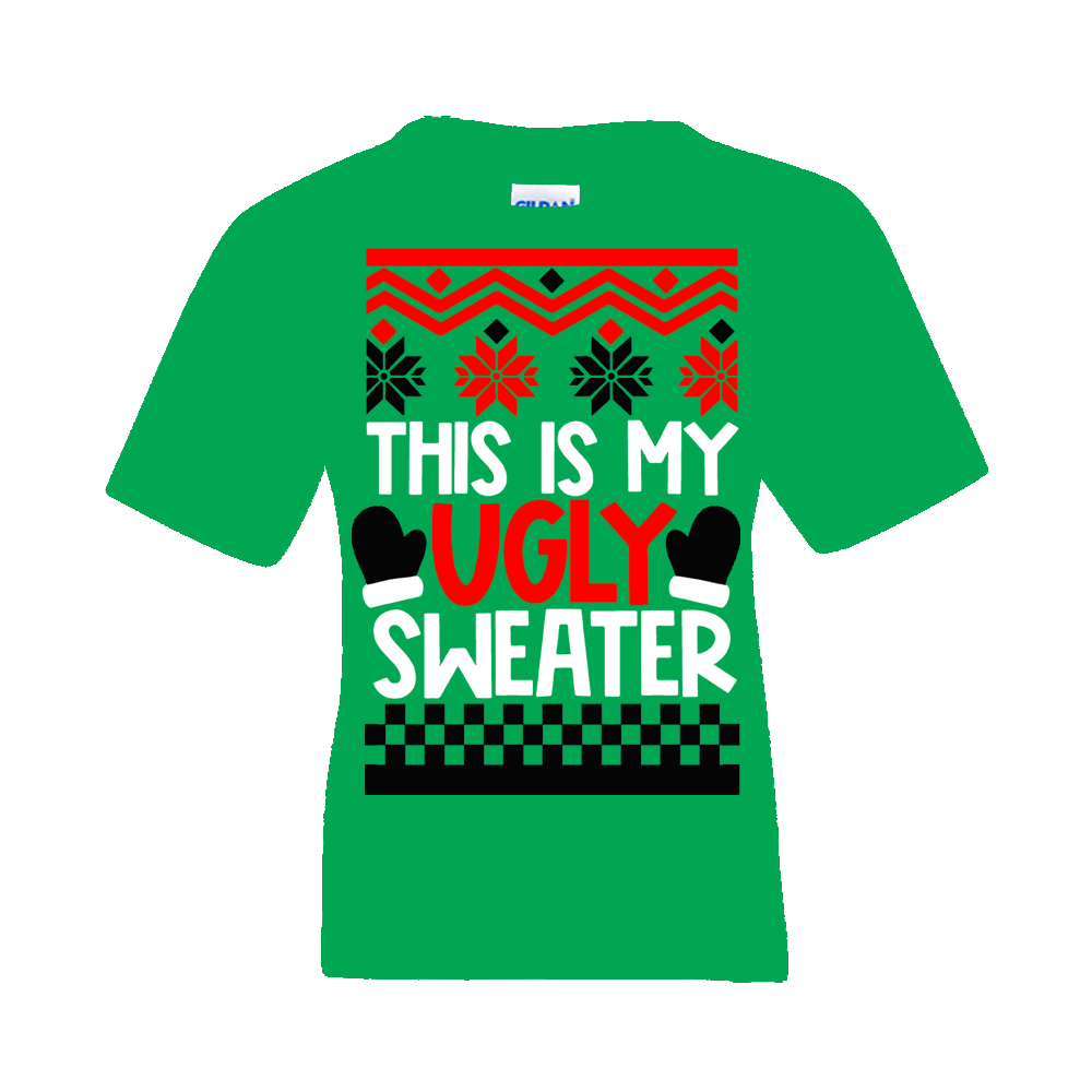 Christmas T-Shirt: Ugly "This is My Ugly Christmas Sweater" - FREE SHIPPING