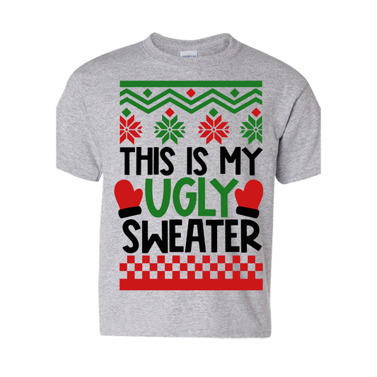Christmas T-Shirt: Ugly "This is My Ugly Christmas Sweater" - FREE SHIPPING