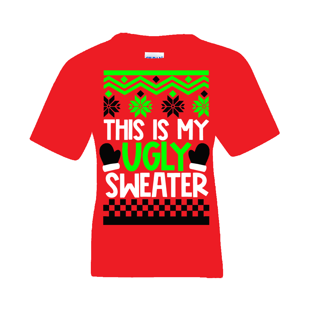 Christmas T-Shirt: Ugly "This is My Ugly Christmas Sweater" - FREE SHIPPING