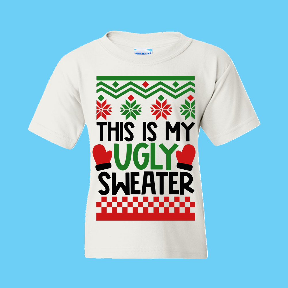 Christmas T-Shirt: Ugly "This is My Ugly Christmas Sweater" - FREE SHIPPING